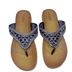 Womans New Babe Bling Thong Sandal Kate Rhinestone Slip-on Flip Flops Size 10
